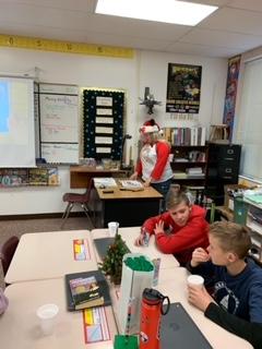 Parents reading Christmas stories in Mr. Broadbent's class