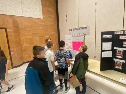 Park view enjoying the science fair projects 