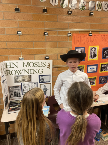 Kasen Bussio presenting as John Moses Browning in the wax museum