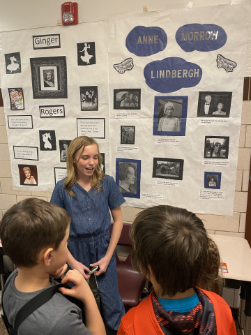 Kelsey Edwards presenting as Anne Morrow Lindbergh in the wax museum