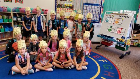 First Grade, Mrs. Barney's class on the first day of school!