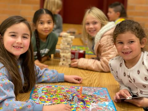 2nd grade students playing Candy Land