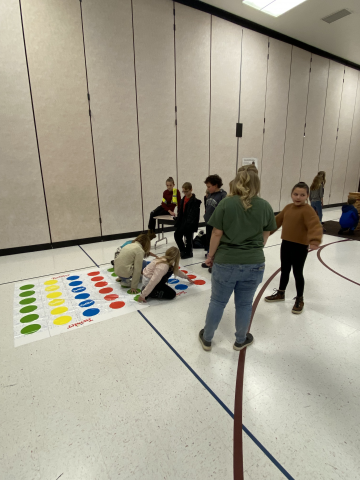 4th Grade students playing twister