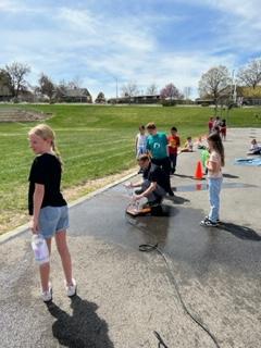5th graders launching rockets