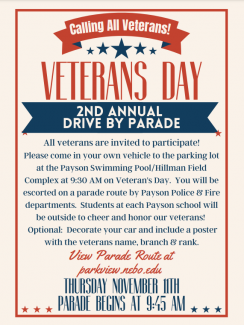 Veterans Day Drive By Parade Information