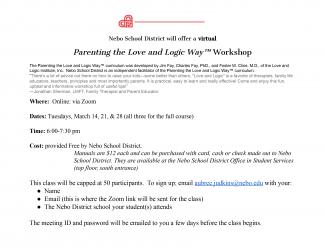 Love and Logic Parenting Workshop Flyer